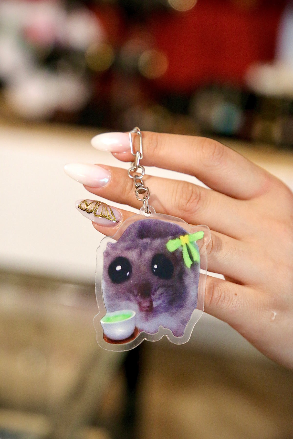 Matcha Cat Keychain