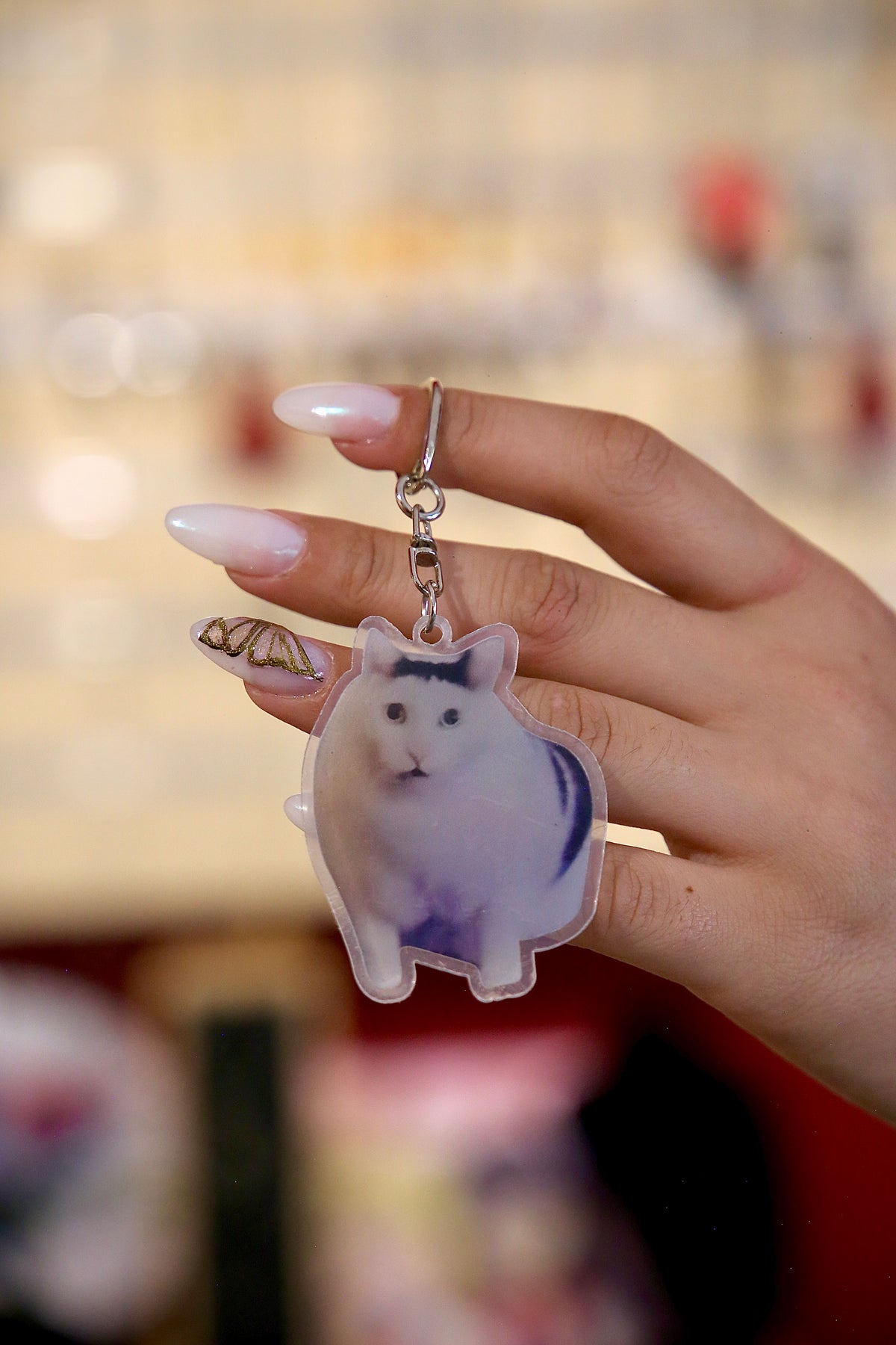 Confused Cat Keychain