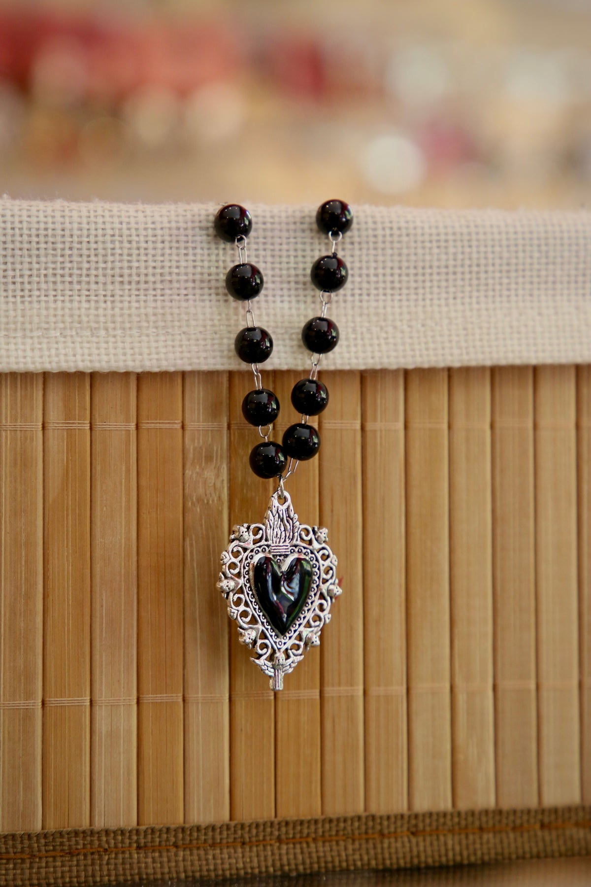 Gothic Black Heart Neckalce