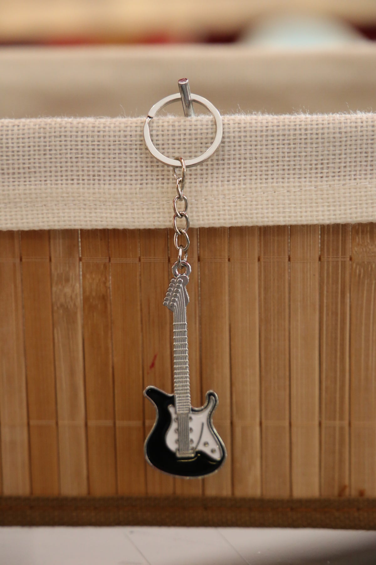 Black Guitar Keychain