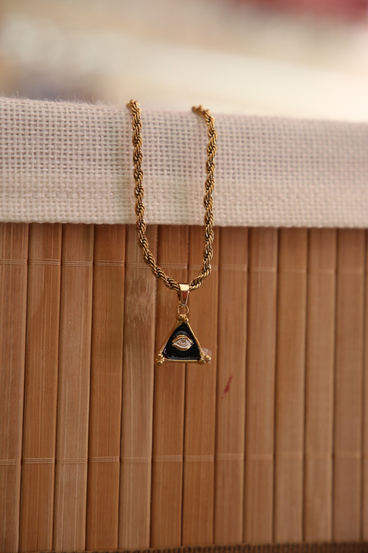 Triangle Golden Eye Necklace