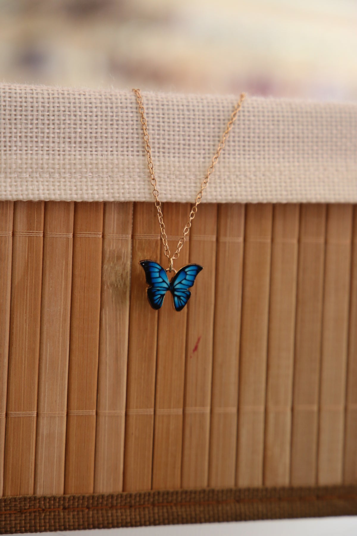 Blue Butterfly Necklace
