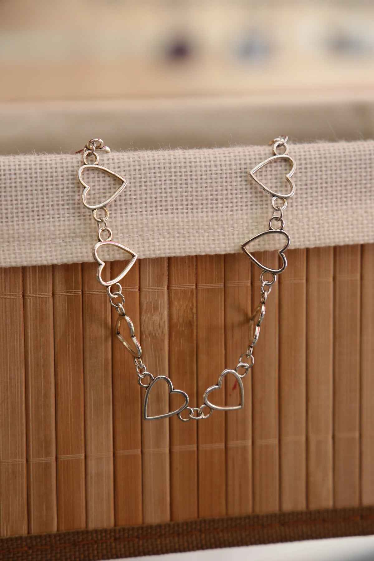 Silver Metalic Heart Choker