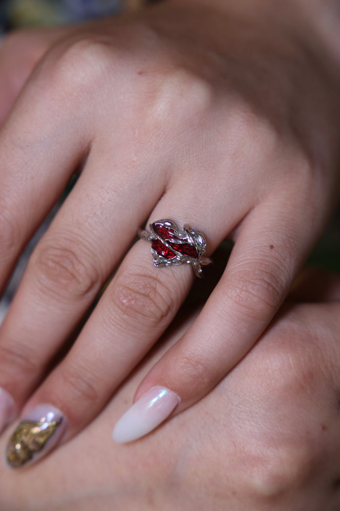 Grunge Red Heart Ring