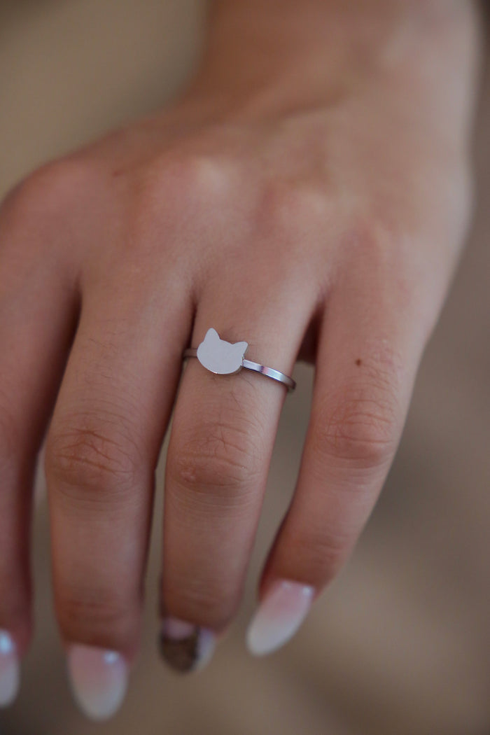 Cat Silver Ring