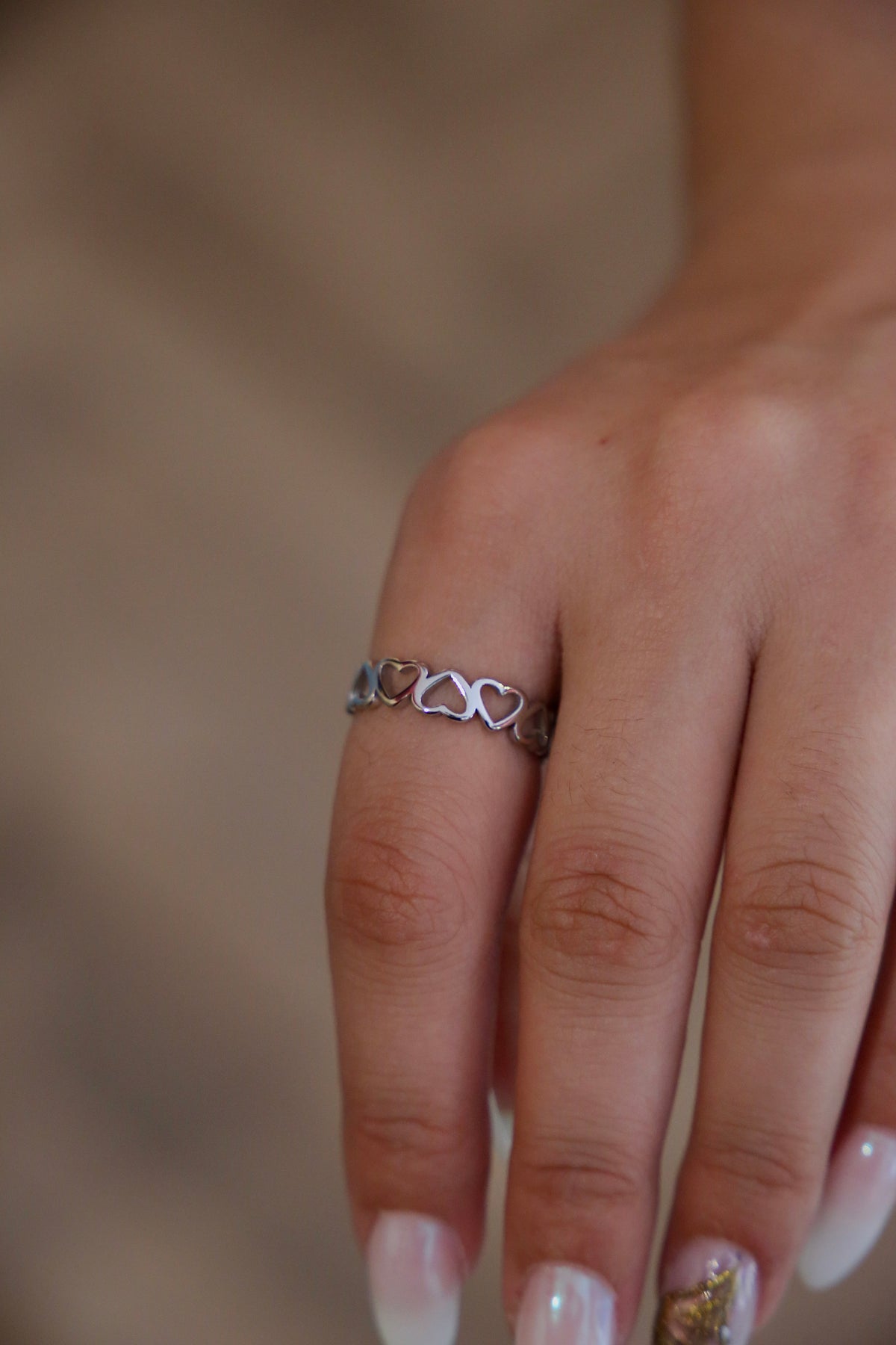 Silver Hearts Ring