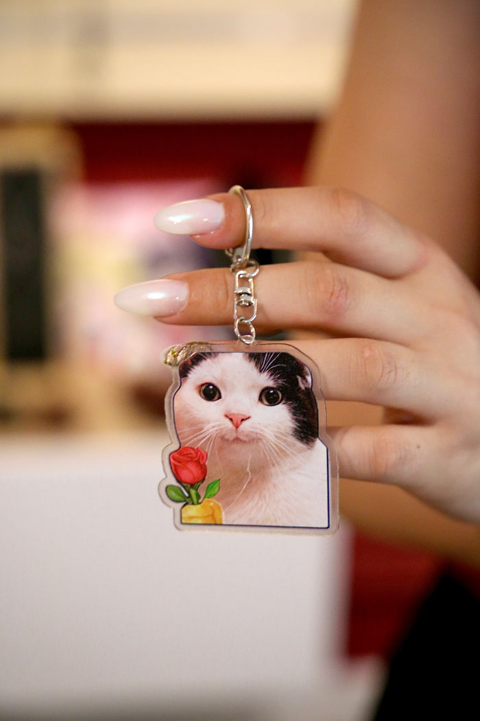 Rose Cat Keychain