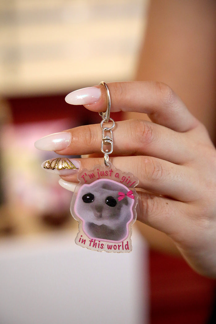 Im just a girl Cat Keychain