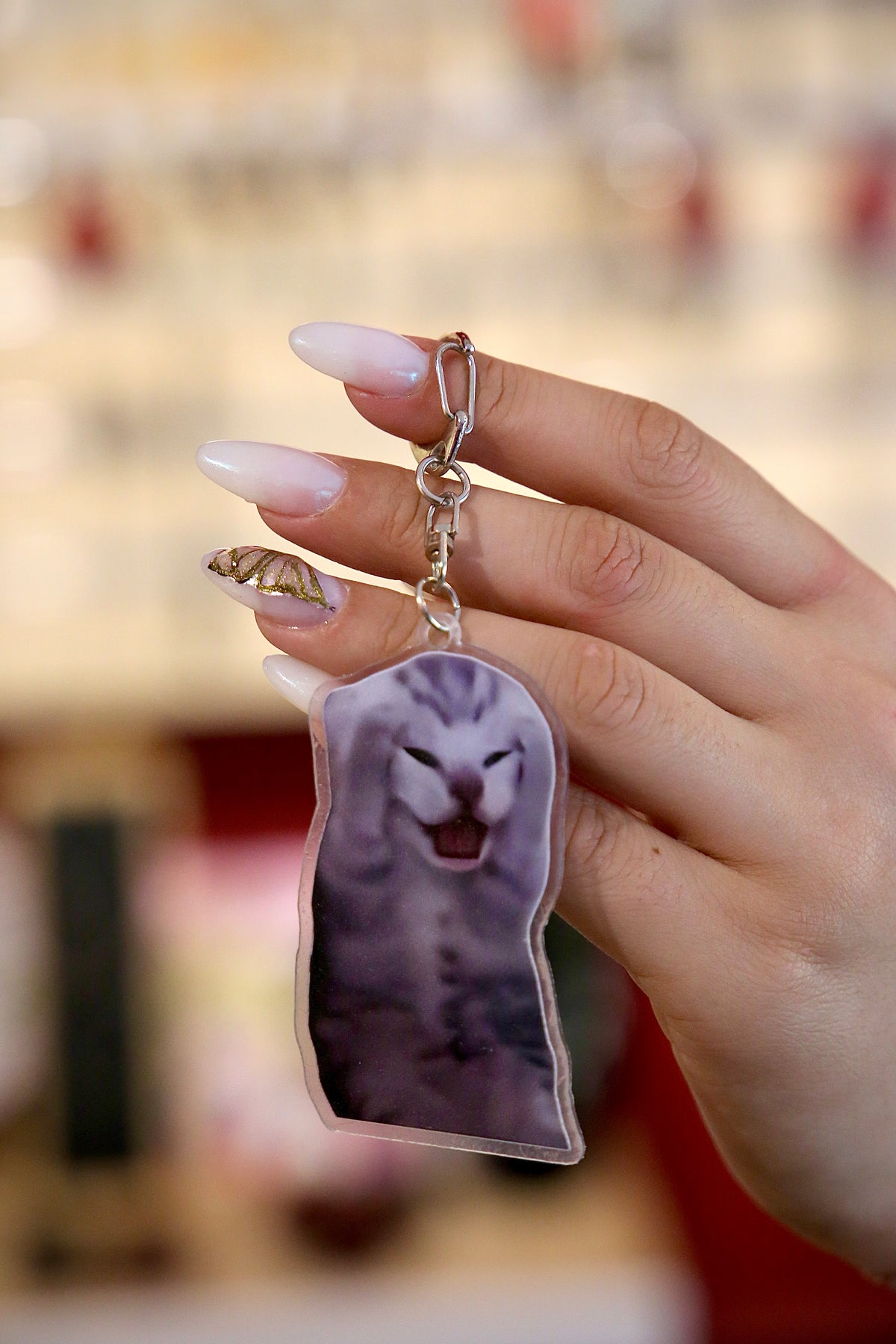 Crying Cat Keychain