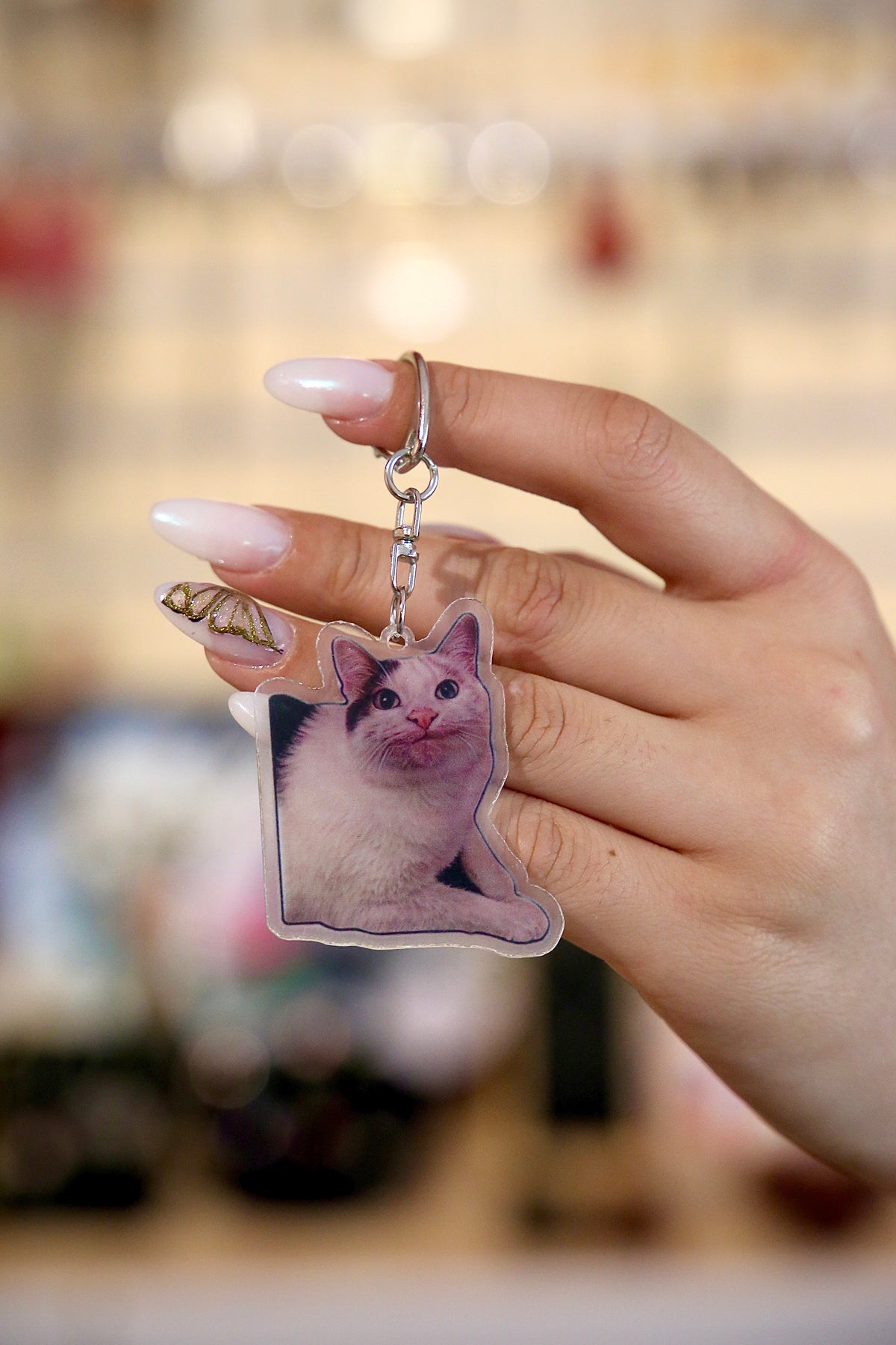 Beluga Cat Keychain