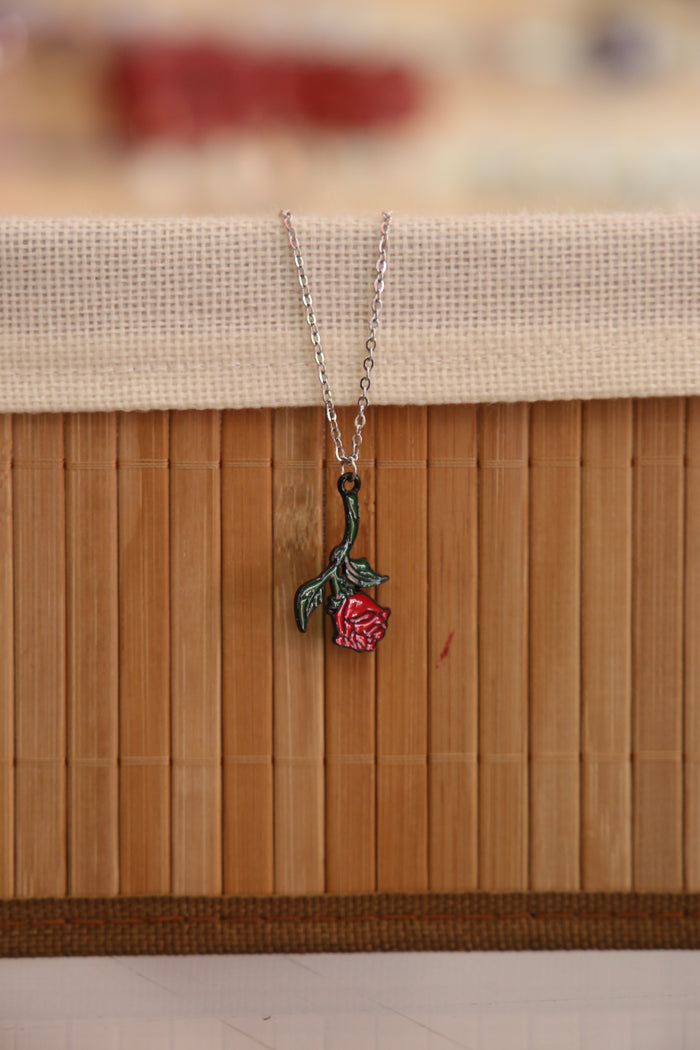Upside Down Rose Necklace