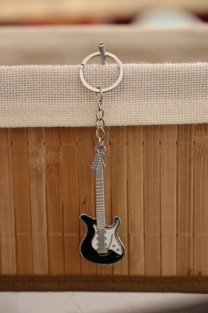 Black Guitar Keychain