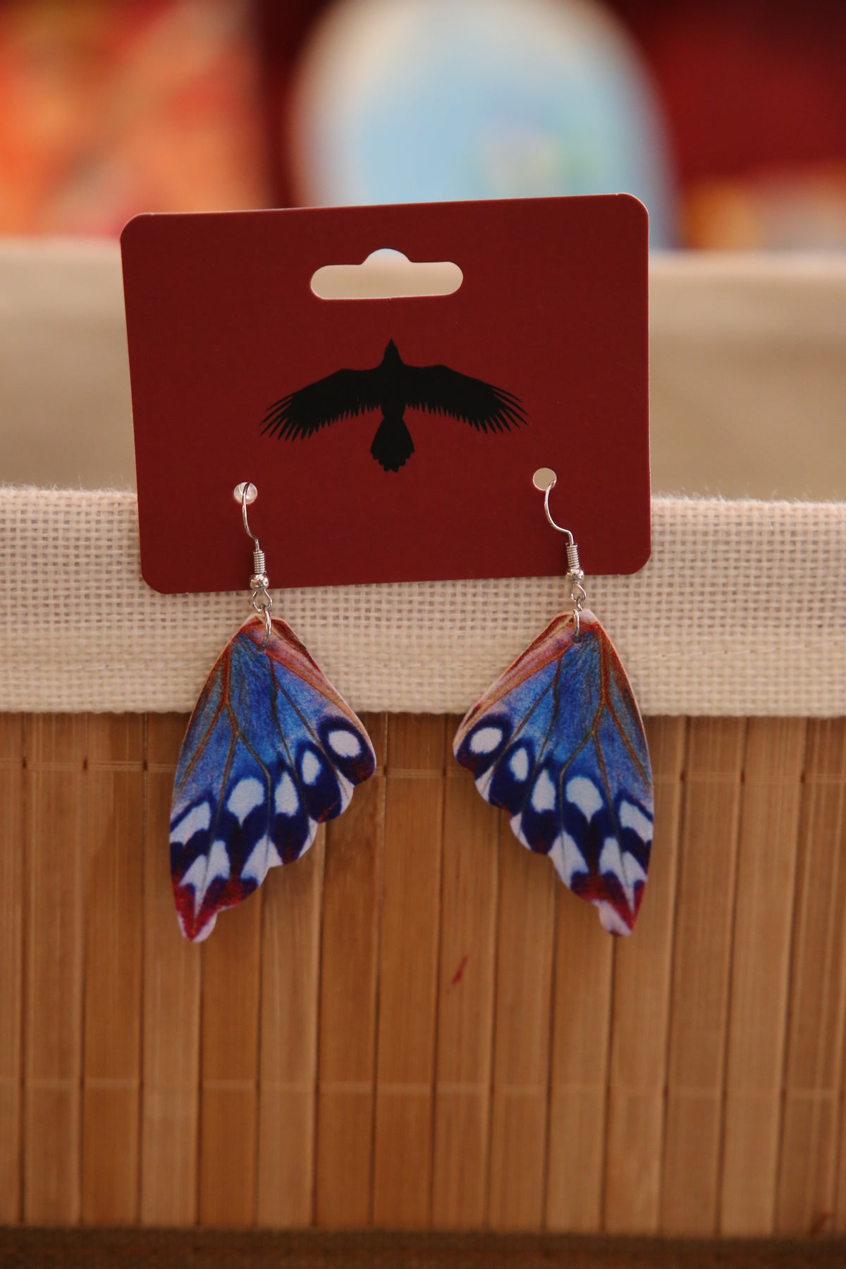 Blue Butterfly Wings Earrings