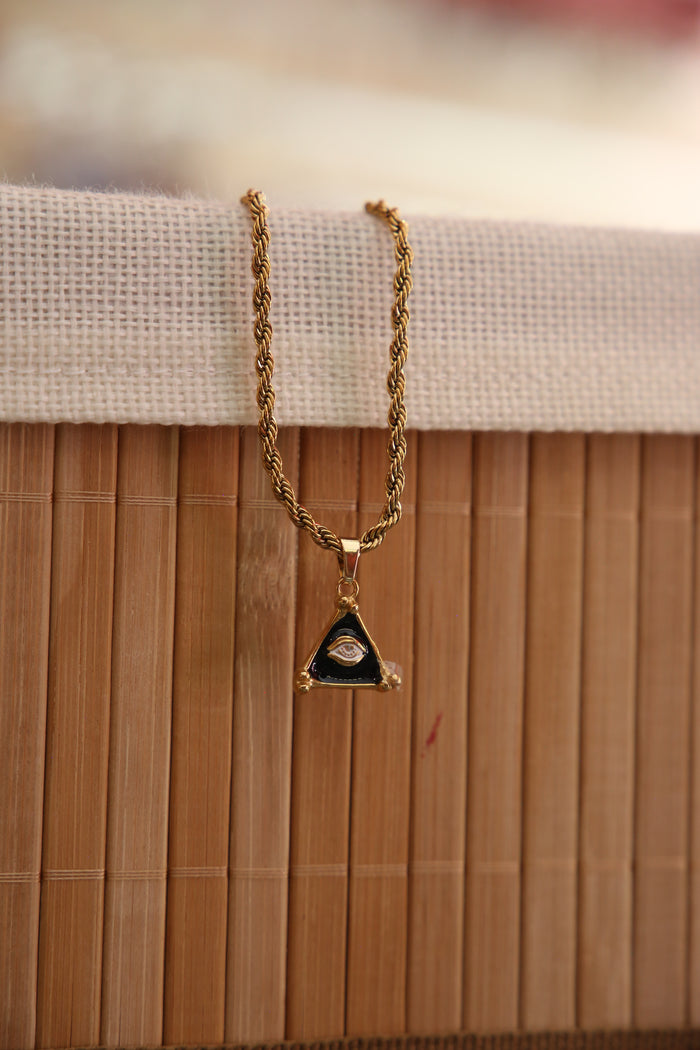 Triangle Golden Eye Necklace