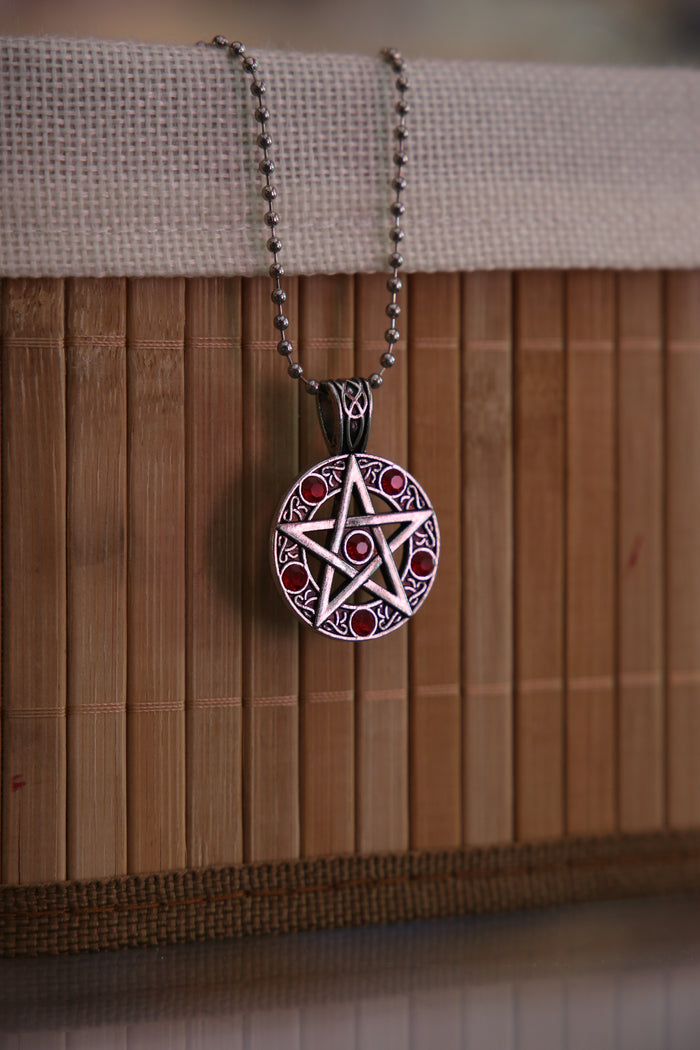 Red Pentagram Necklace