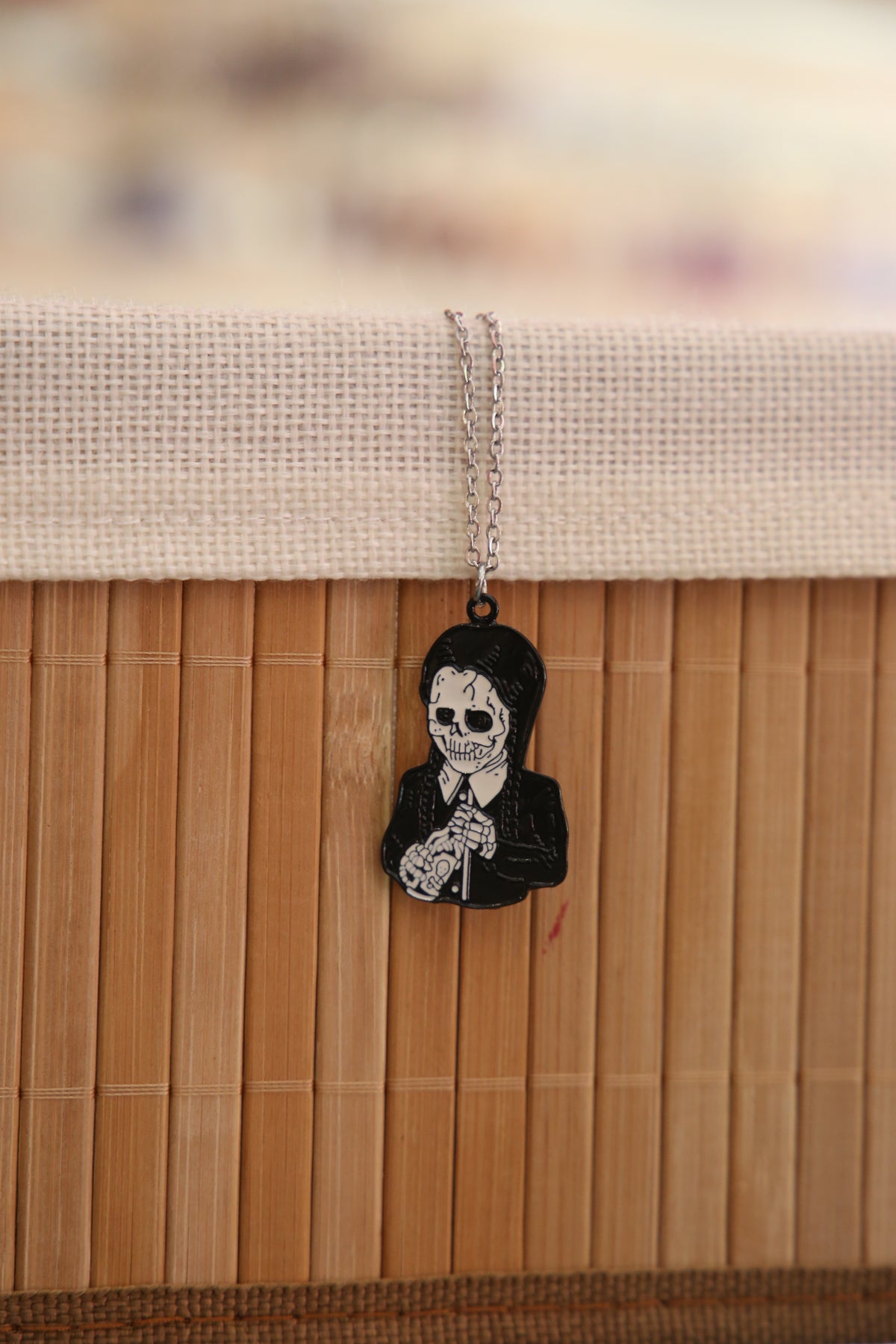 Skeleton Wednesday Addams Necklace