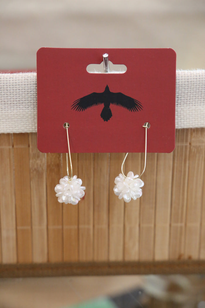 White Flower Earrings
