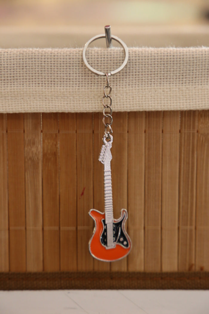 Orange Guitar Keychain
