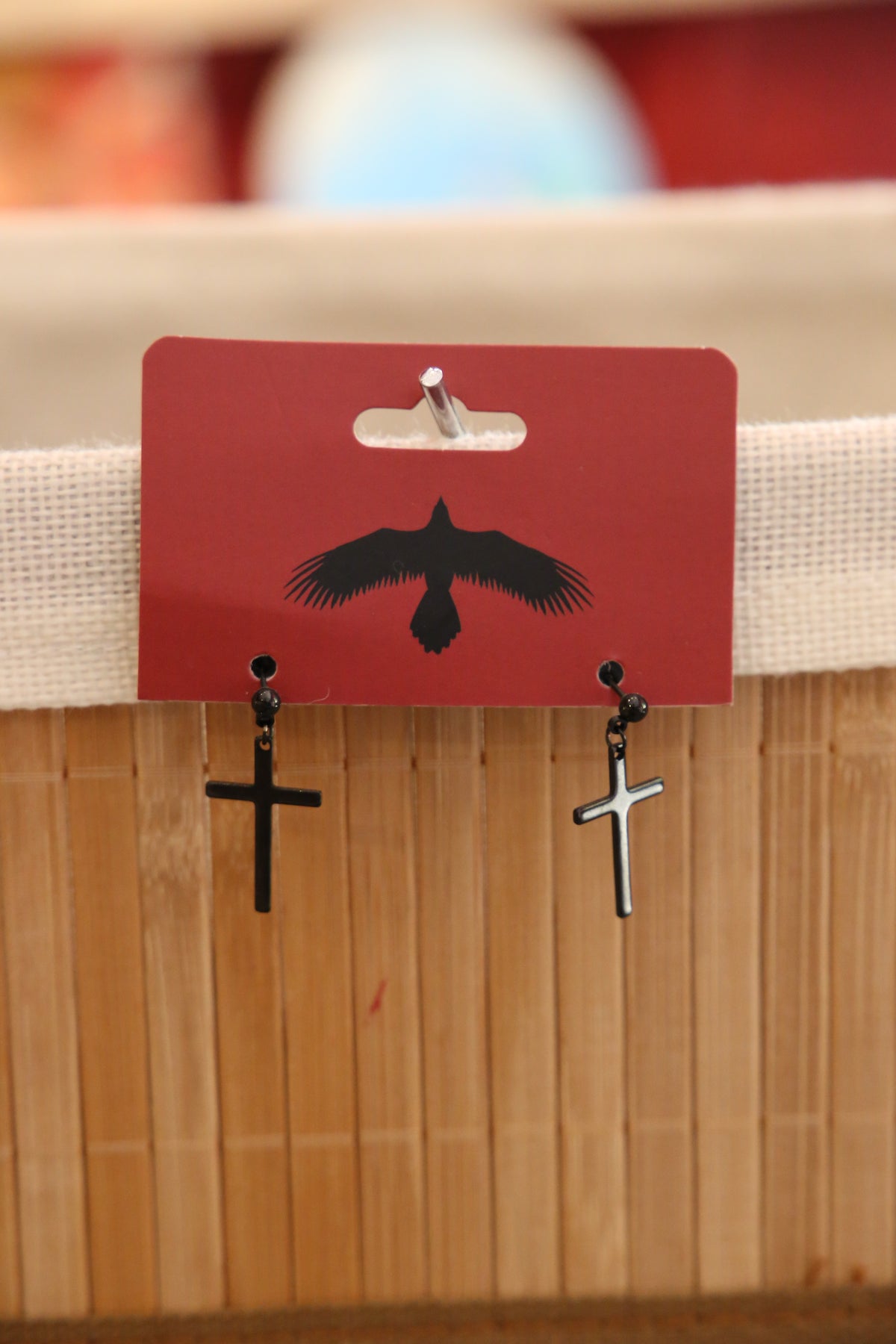 Black Cross Earrings