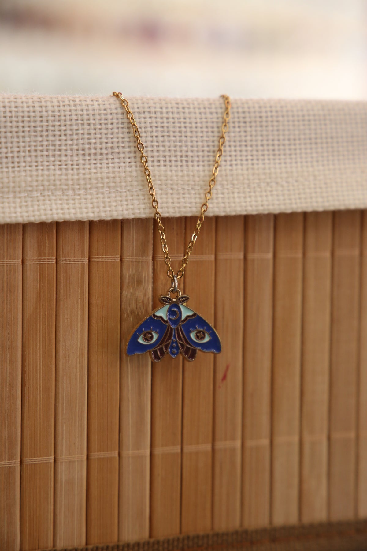 Blue Moth Necklace
