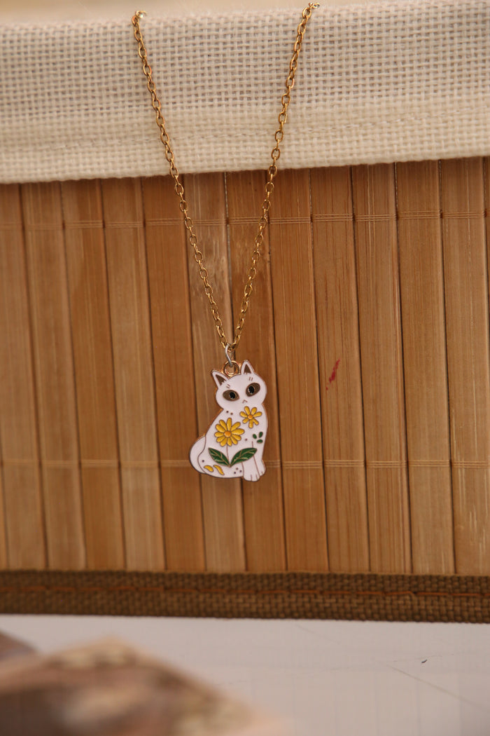 White Cat Necklace