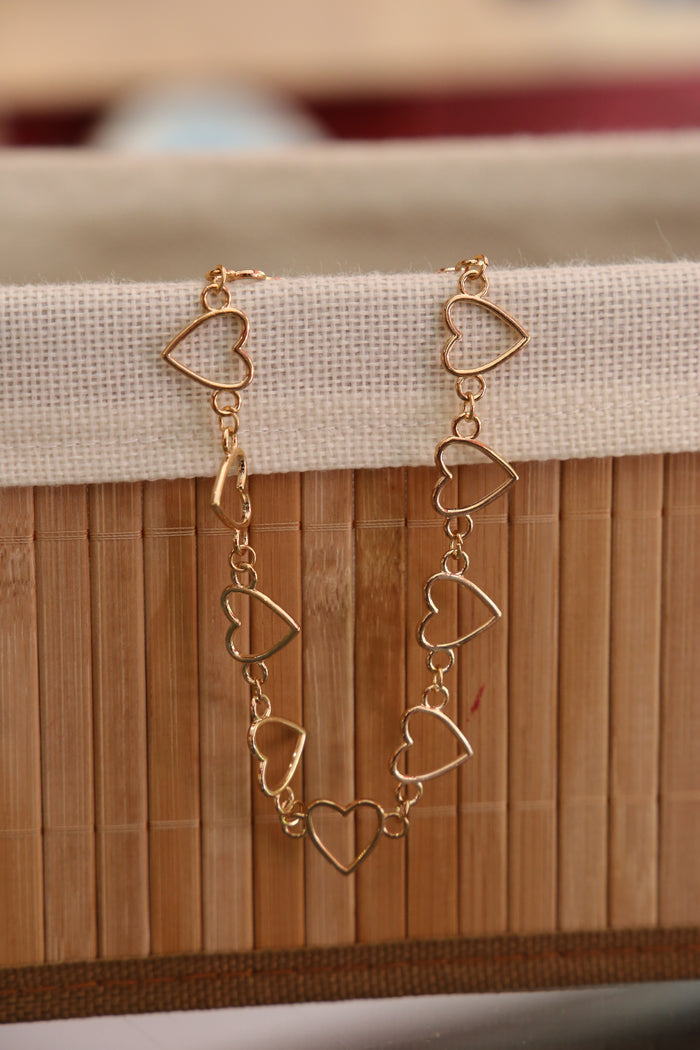 Golden Metalic Heart Choker