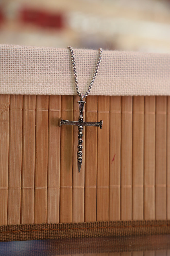 Skull Interwind Cross Necklace